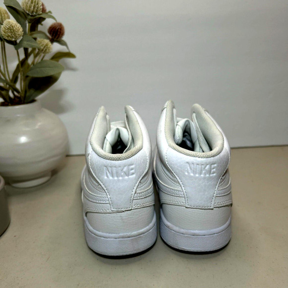 Nike Court Vision Mid Sneaker Lace Up Triple White CD5466-100 Men\'s US 8.5